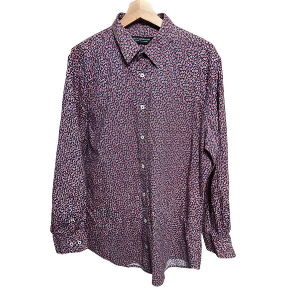 Nick Grahams Stretch Modern Fit Floral Button Up Size XL - Picture 1 of 5